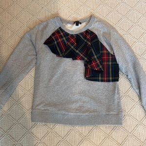 Tartan design Jcrew sweatshirt Sz S